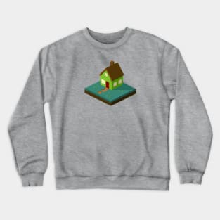 House Isometric Pixel Art Crewneck Sweatshirt